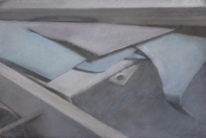 "Composition (2)", 2021. Pastel sur papier, 33 x 50 cm.
