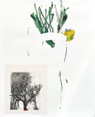 Olivier MARTY, Sans titre, 2023. Gouache, graphite et collage sur papier, 71 x 56 cm.