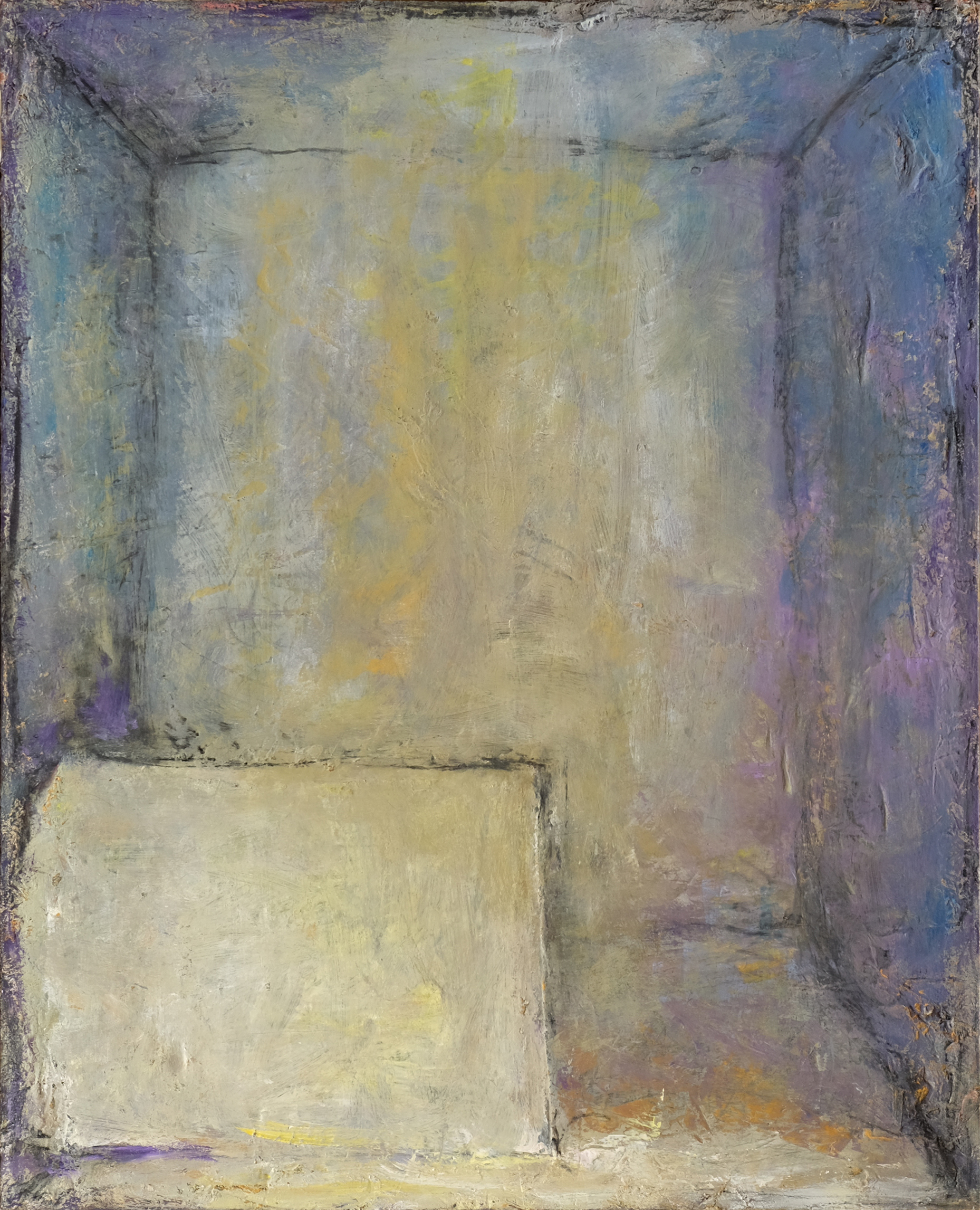 « Forme dans un lieu vide », 2021.  Huile sur toile, 100 cm x 81 cm.
