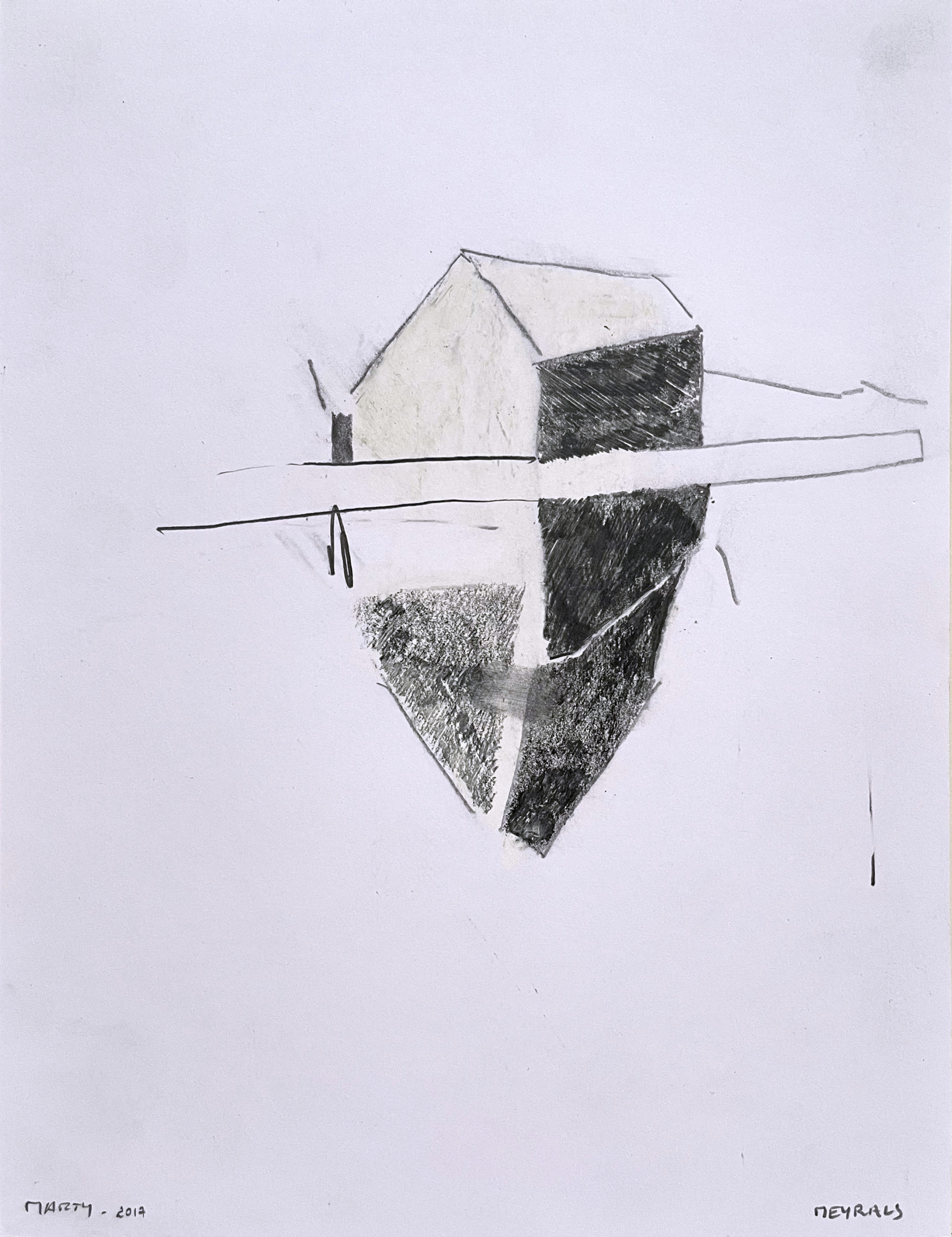 "Meyrals", 2017. Crayon sur papier, 27,5 x 21 cm.